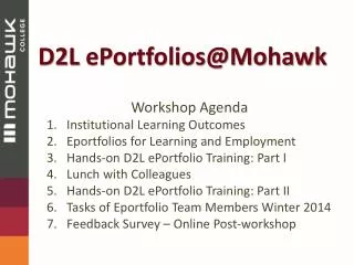 D2L ePortfolios@Mohawk