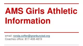 AMS Girls Athletic Information