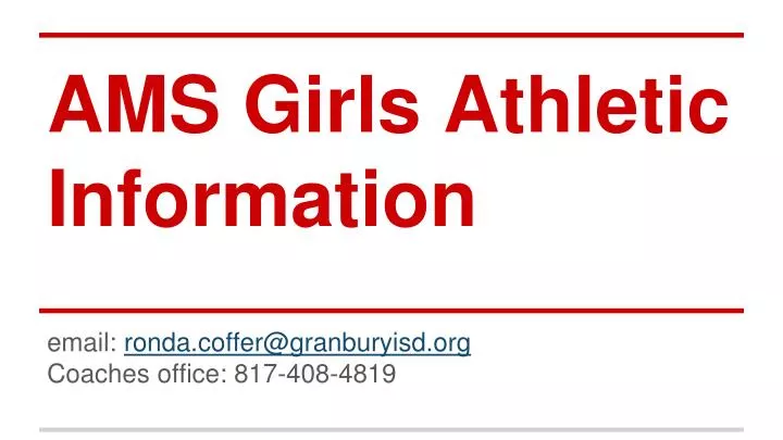 ams girls athletic information
