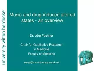 Music and drug-induced altered states - an overview