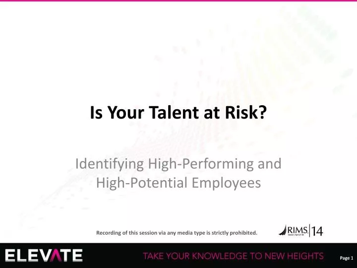 is your talent at risk