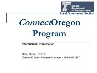 Connect Oregon Program