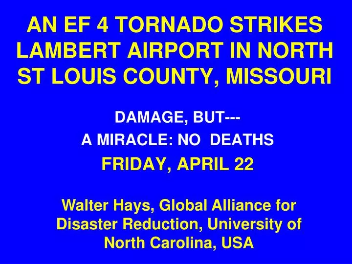 an ef 4 tornado strikes lambert airport in north st louis county missouri