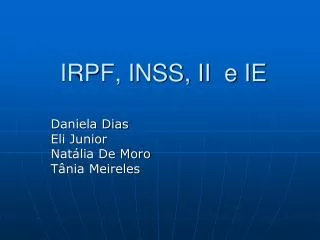 irpf inss ii e ie