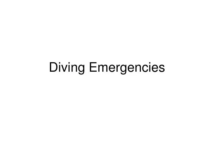 diving emergencies