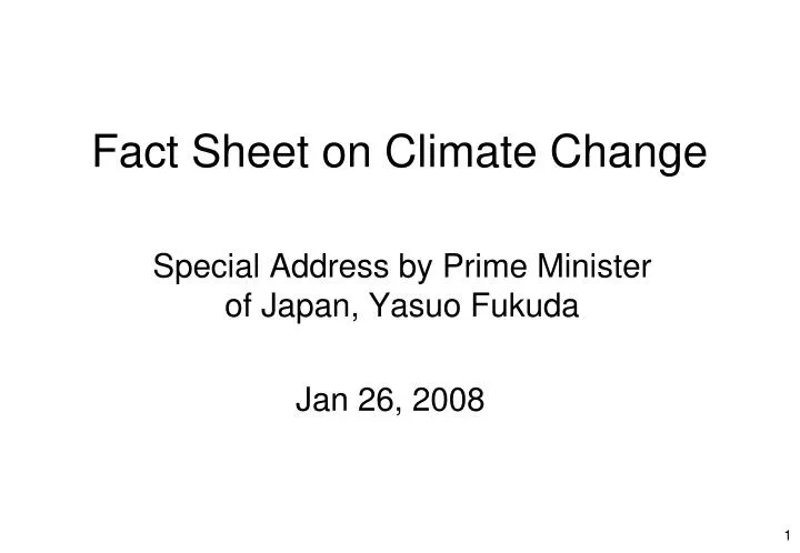fact sheet on climate change