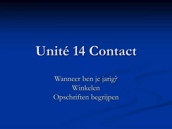 unit 14 contact