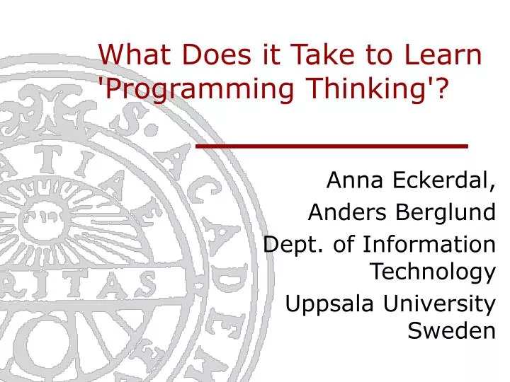 what does it take to learn programming thinking