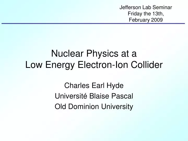 nuclear physics at a low energy electron ion collider