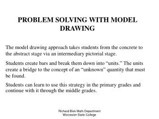 PROBLEM SOLVING WITH MODEL DRAWING