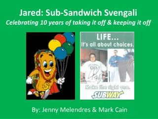 Jared: Sub-Sandwich Svengali Celebrating 10 years of taking it off &amp; keeping it off