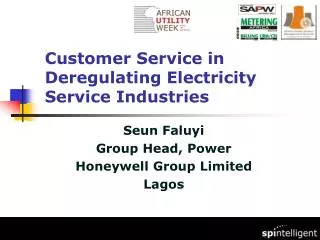 Customer Service in Deregulating Electricity Service Industries