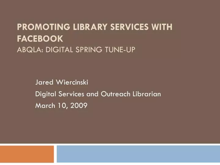 promoting library services with facebook abqla digital spring tune up