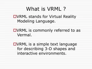 What is VRML ?