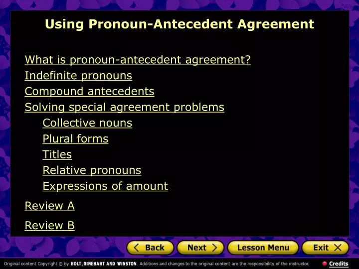 using pronoun antecedent agreement