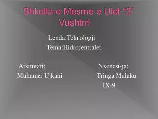 shkolla e mesme e ulet 2 vushtrri