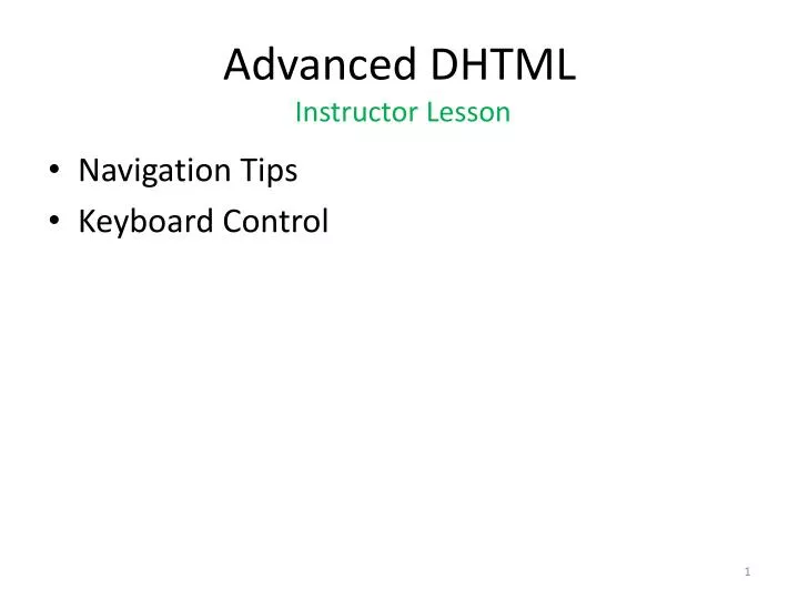 advanced dhtml instructor lesson