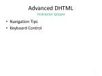Advanced DHTML Instructor Lesson - slide 1