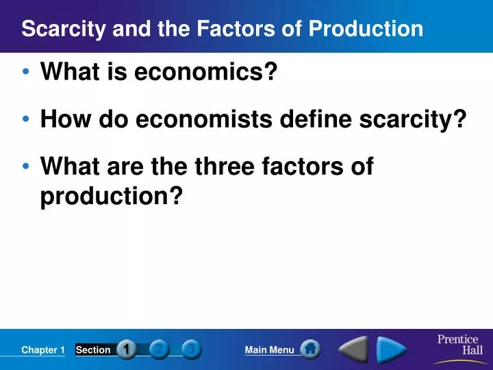 scarcity and the factors of production