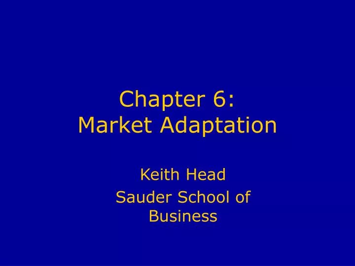 chapter 6 market adaptation