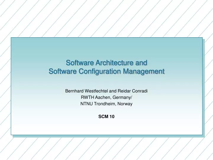 software architecture and software configuration management