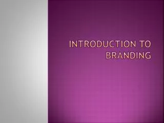 introduction to branding