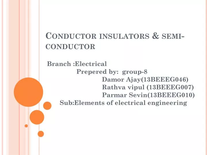 c onductor insulators semi conductor