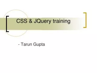 CSS &amp; JQuery training