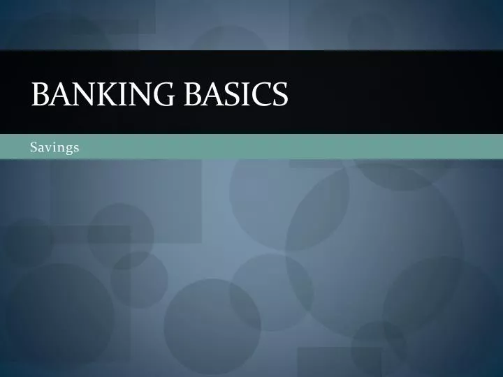 banking basics