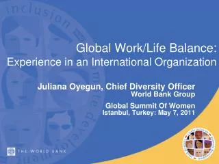 global work life balance experience in an international organization