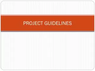 PROJECT GUIDELINES
