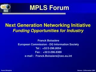 Next Generation Networking Initiative Funding Opportunities for Industry