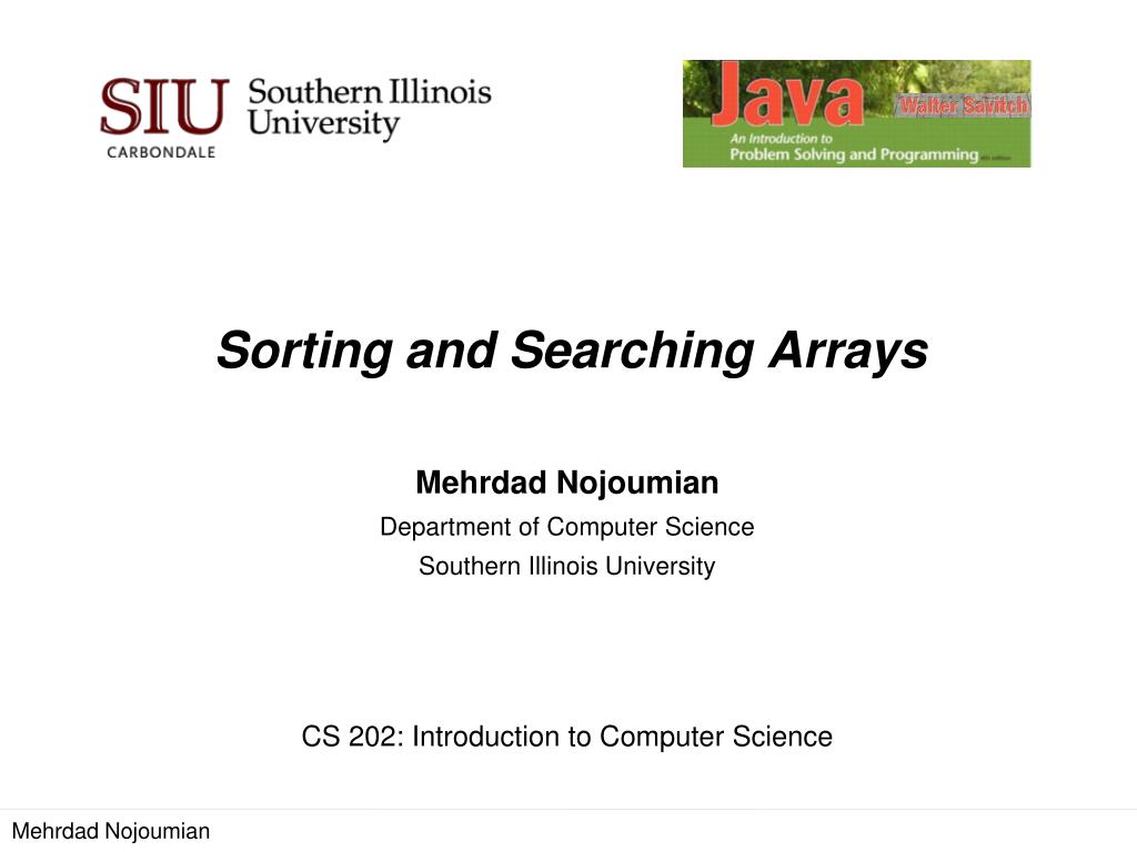 PPT - Sorting and Searching Arrays PowerPoint Presentation, free ...