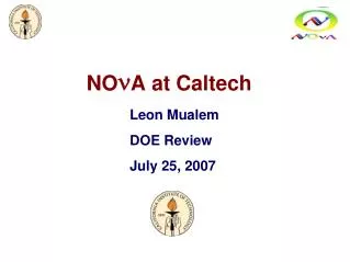 NO n A at Caltech