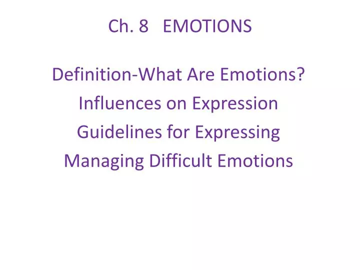 ch 8 emotions