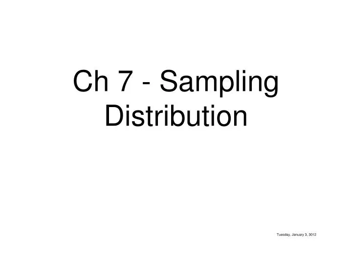 ch 7 sampling distribution