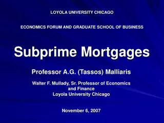 Subprime Mortgages