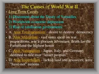 the causes of world war ii