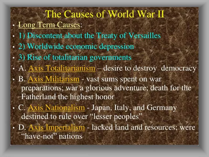 the causes of world war ii