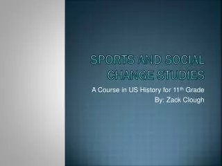 Sports and Social Change Studies