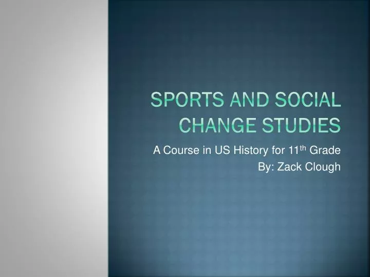 sports and social change studies