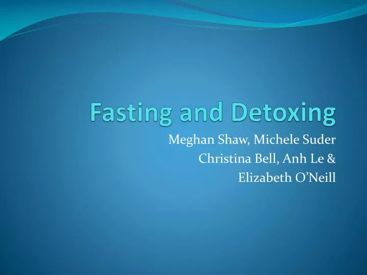 fasting and detoxing