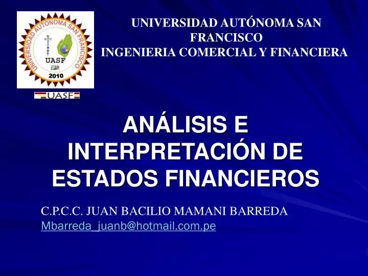 an lisis e interpretaci n de estados financieros