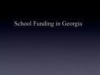 Article VIII. Education ~ Georgia Constitution Section I. Public Education