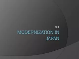 Modernization in Japan