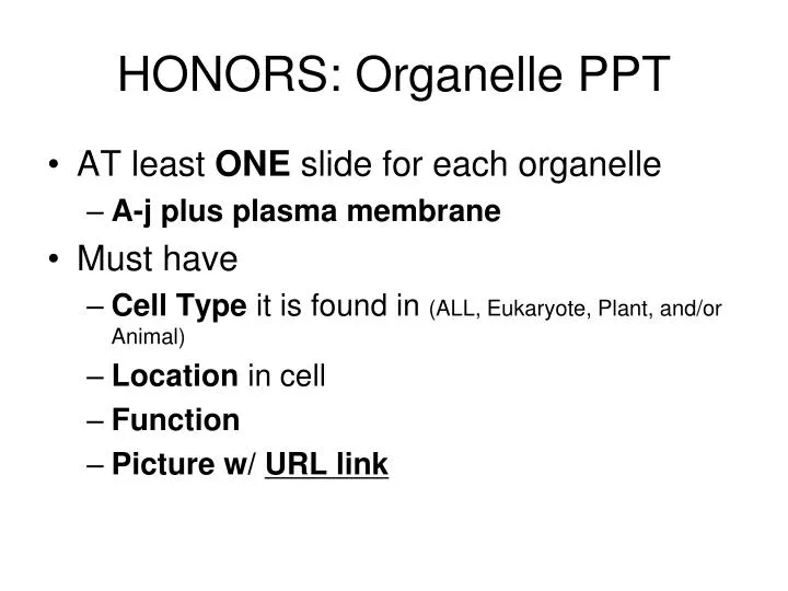 honors organelle ppt
