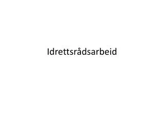 idrettsr dsarbeid
