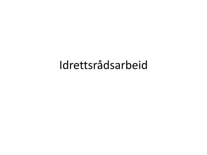 idrettsr dsarbeid