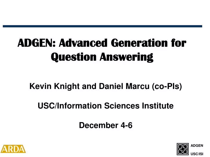 adgen advanced generation for question answering