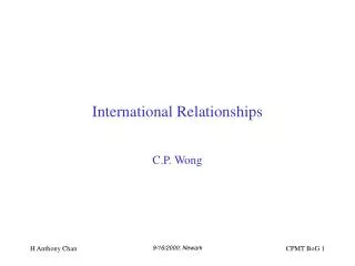 International Relationships